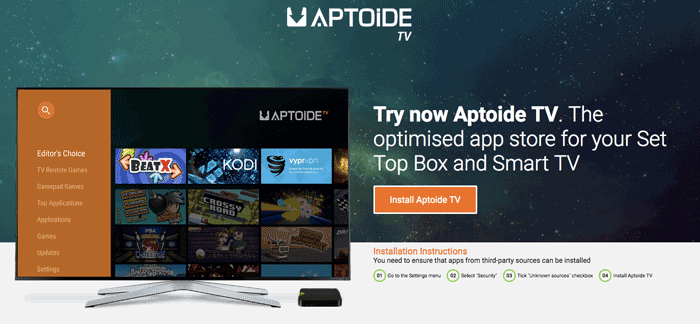 aptoide su smart tv